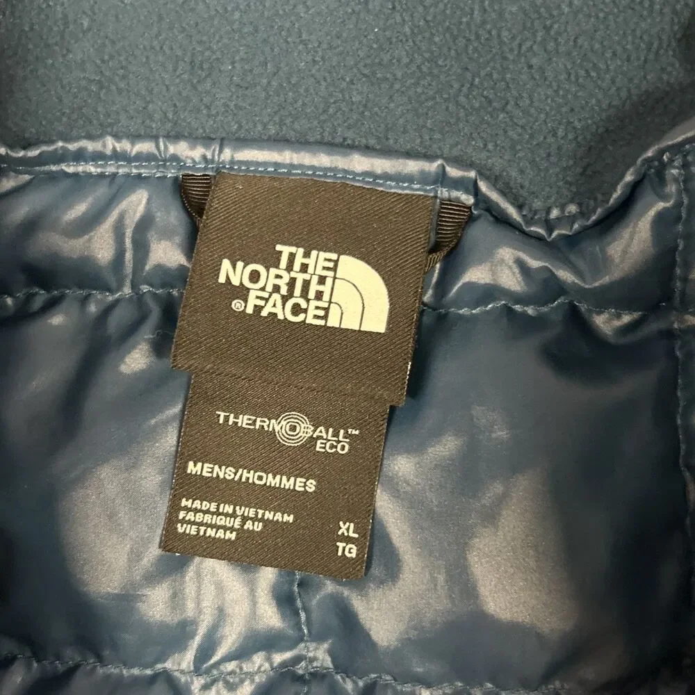 The North Face Thermoball Eco Hybrid Jacket 2.0 Mens XL 1/4 Zip Teal Blue Hooded